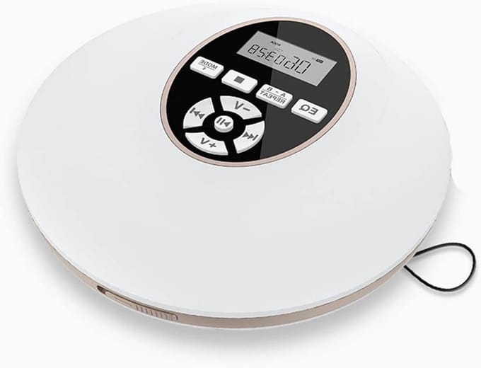 Cd-speler - Draagbare Discman - Muziek Luisteren - Anti-overslaan functie - 3.5mm aansluiting - Wit