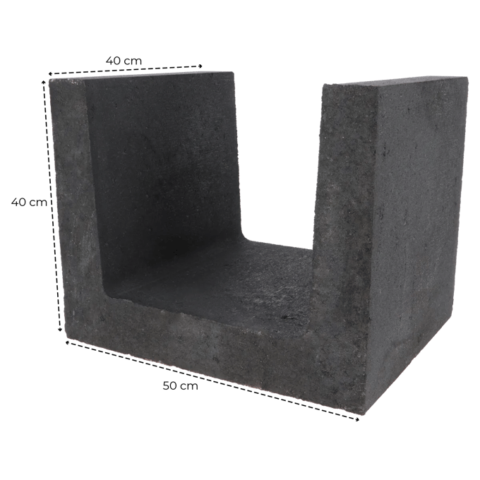 (H) U-element 40x50x40 Antraciet