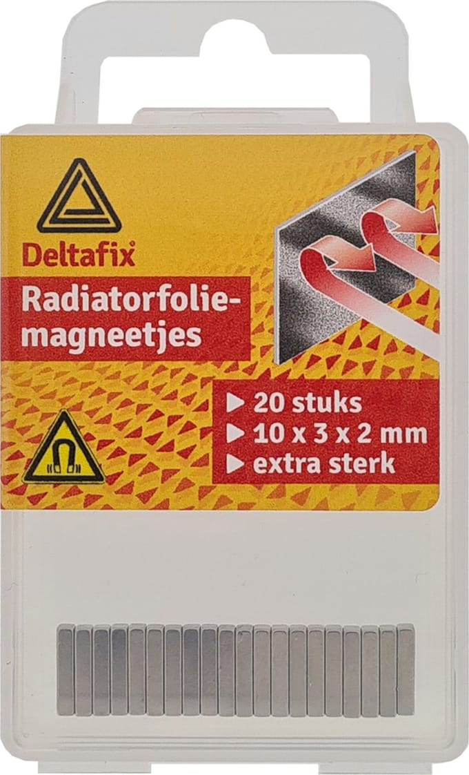 Deltafix Radiatorfolie magneten - 20x - nikkel - hittebestendig - 10 x 3 x 2 mm