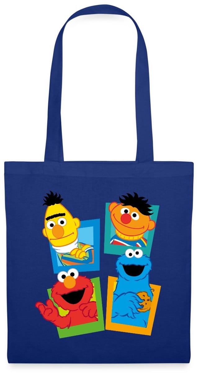 Sesamstraat Bert Ernie Elmo Koekiemonster Tas Van Stof Schoudertas