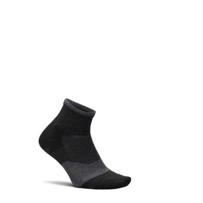 Feetures - Trail Max Cushion Quarter Charcoal - Donkergrijs / MEDIUM