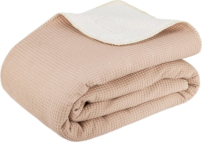 Zachte Wafel Gebreide Plaid 110 x 170 cm voor Bank en Bed