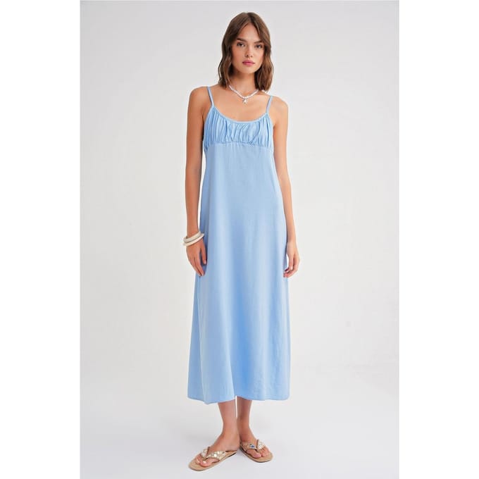 Halsketting Maxi-jurk met Gekoekte Details
