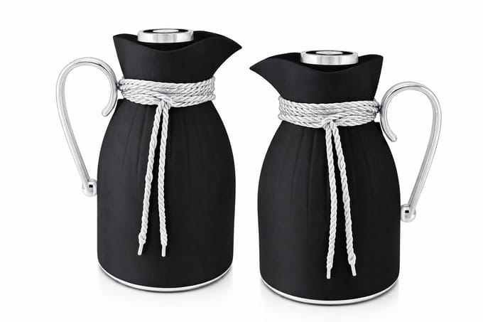 Kadirelli Thermoskan - 1L + 1L - Set van 2 - Zwart/Zilver - RVS Inox - Themosfles