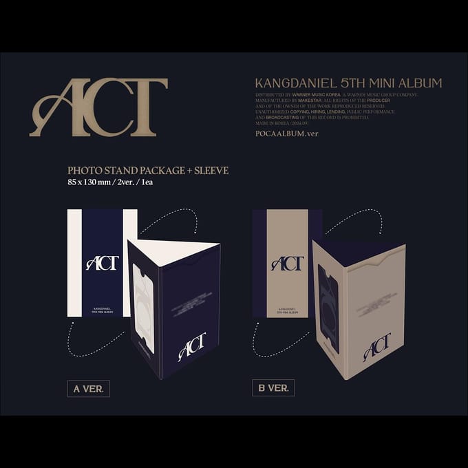 KANGDANIEL - ACT POCA ALBUM (A ZIEN., B ZIEN.) Random ver. gray