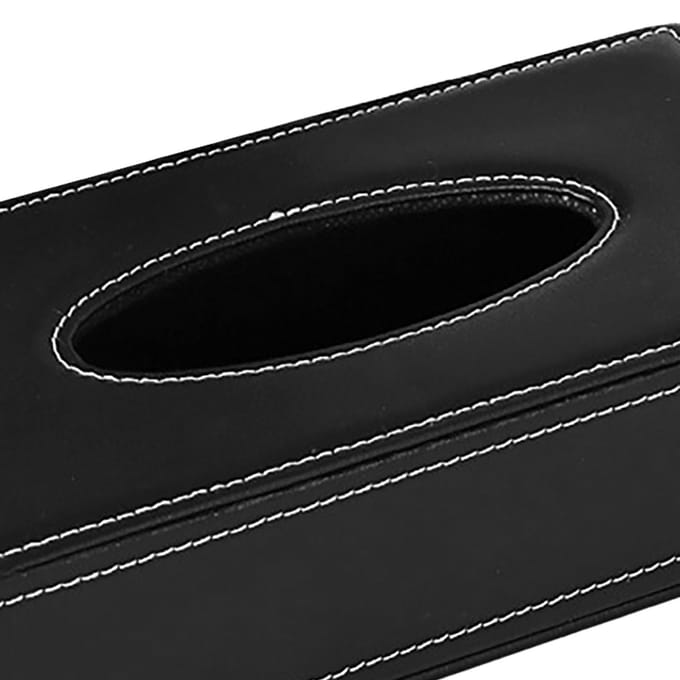Tissueboxhoes Grote Capaciteit Rechthoekig Leer Tissueboxhouder Servetdispenser voor Thuis black