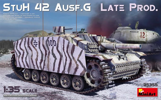 MiniArt Modelbouwpakket Militaire voertuigen - 35355 StuH 42 Ausf. G Late Prod. Tank Plastic - 1:35 - Modelbouw