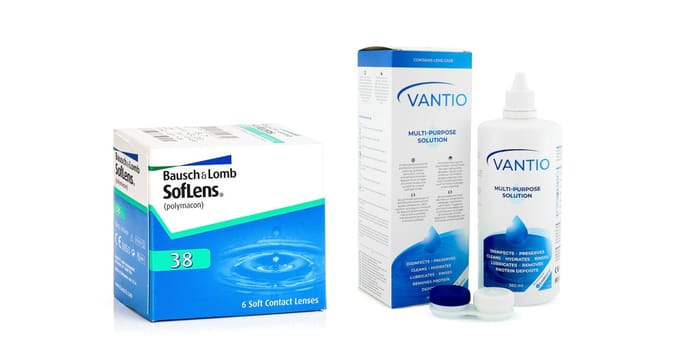 SofLens 38 (6 lenzen) + Vantio Multi-Purpose 360 ml met lenzendoosje