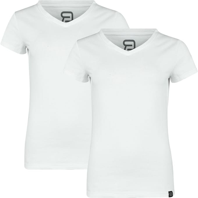 R.E.D. Rock-Engineered Design wit t-shirt in een dubbele verpakking - Dames - M