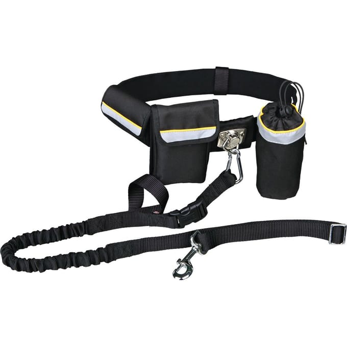 Trixie Taille riem with leash belt: 60-120 cm/40 mm leash: 1.00-1.35 m/25 mm black/graphite