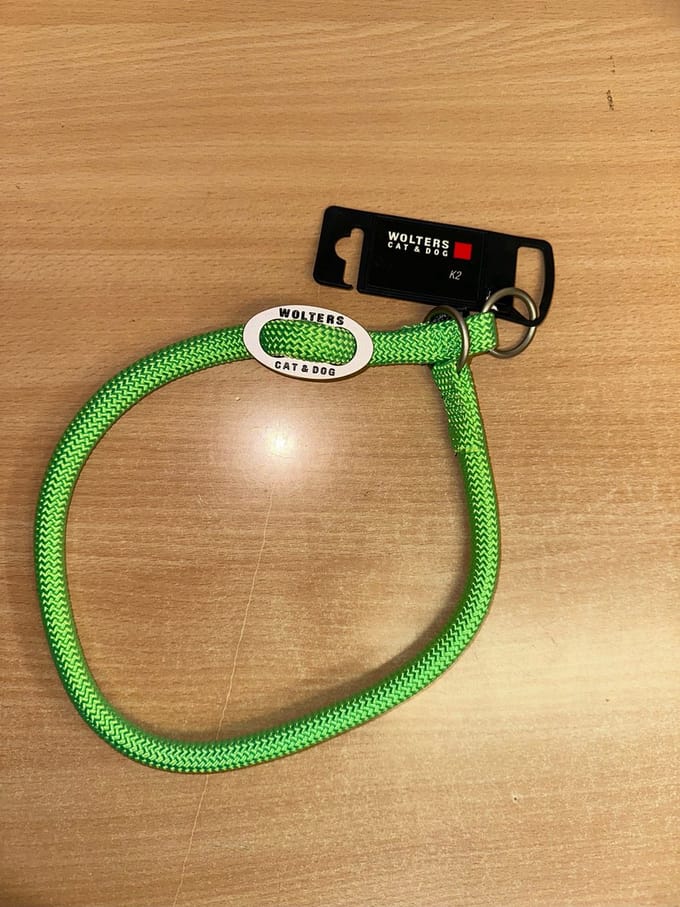 Wolters k2 slip halsband nylon 50cm x 13mm neon groen