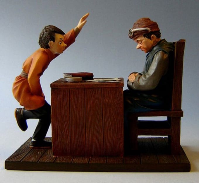 Beeldje Docent die Slaapt – Parastone Collectie – 12 cm hoog -Honoré Daumier