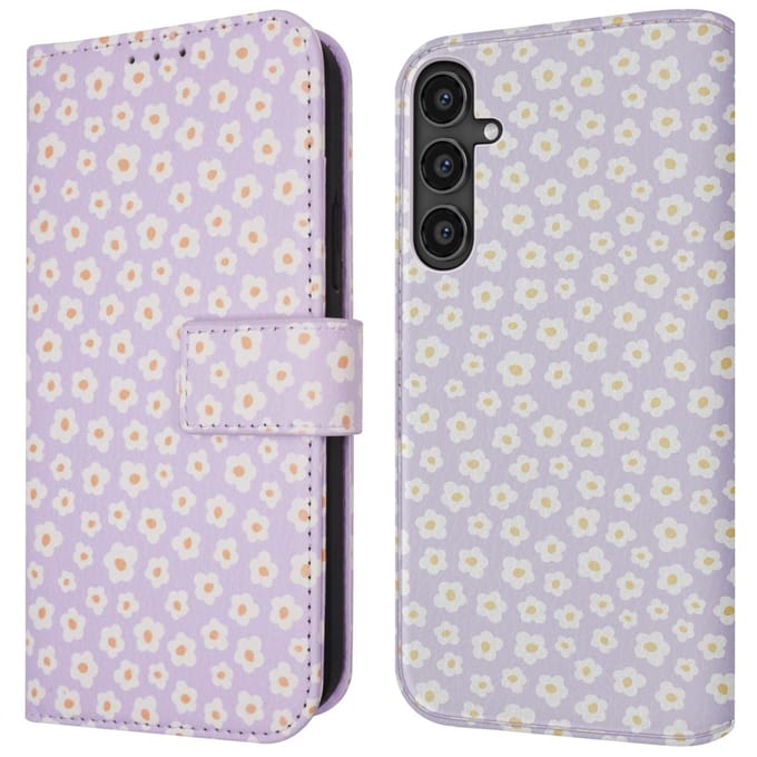 imoshion Hoesje - Geschikt voor Samsung Galaxy S23 FE - Design Bookcase smartphone - White Daisy