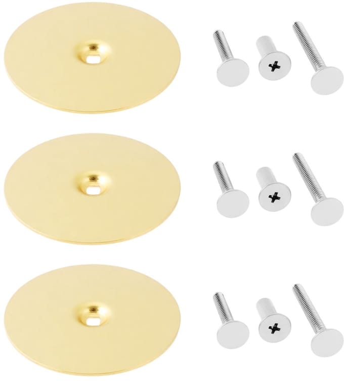 Dailygoods - Set van 3 Deurgat Afdekkappen met Schroeven Goud