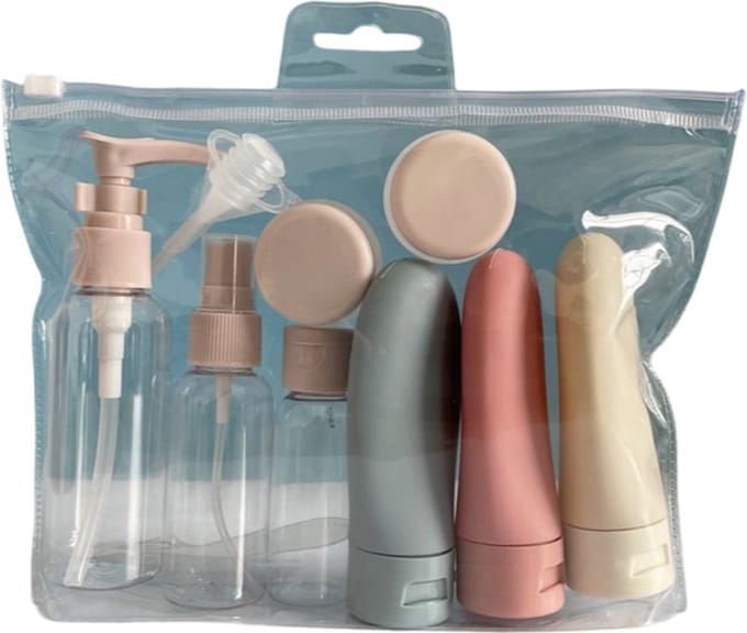 Set met reisflessen en accessoires 11-delig