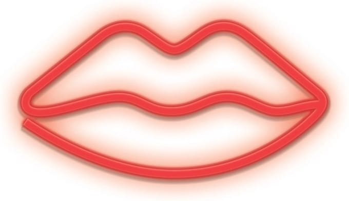Forever Light Neon LED Light LIPS red Bat + USB FLNEO8 Lichtdecoratie figuur