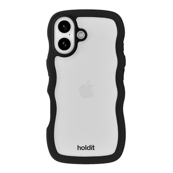 Holdit Wavy Case geschikt voor Apple iPhone 17 - Black / Transparent