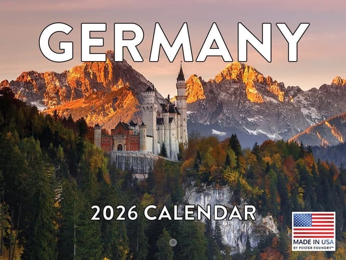 Kalender 2026 - Maandkalender Jaarkalender - Planning Thuis - Gemaakt in VS - 31.75 x 31.75 cm