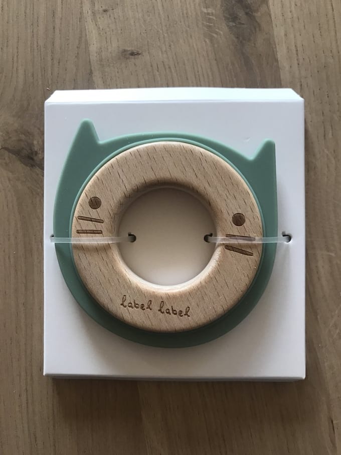Label Label Kat Groen Hout & Silicone Bijtring LLST-15072