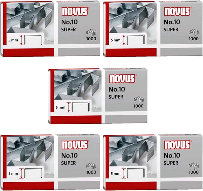Set van 5000 nietjes No. 10 voor nietmachine en niettang