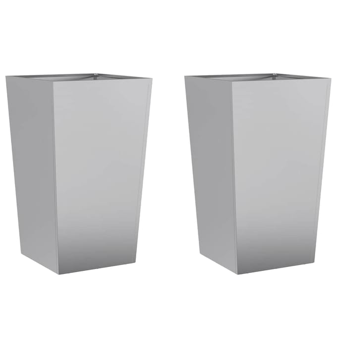 vidaXL - Plantenbakken - 2 - st - 45x45x75 - cm - gegalvaniseerd - staal