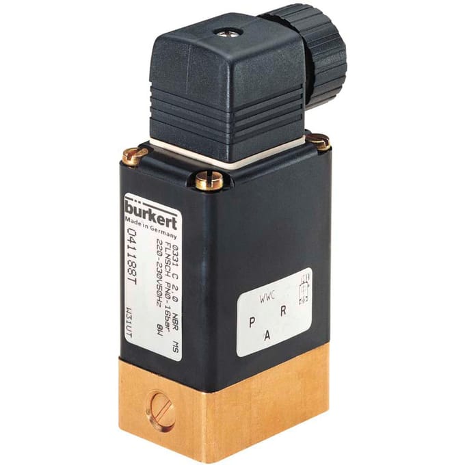 Magneetventiel 3/2-Weg G1/4'' NC Messing NBR 0-16bar/232psi 24VDC 0331 41191