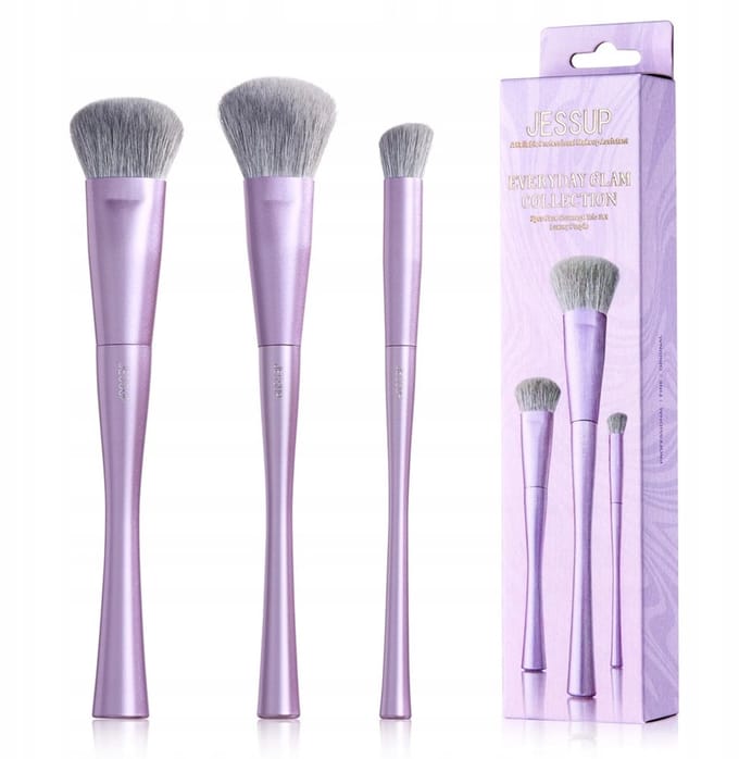 JESSUP Luxe Paarse Make-up Kwasten Set T513 - 3 Stuks