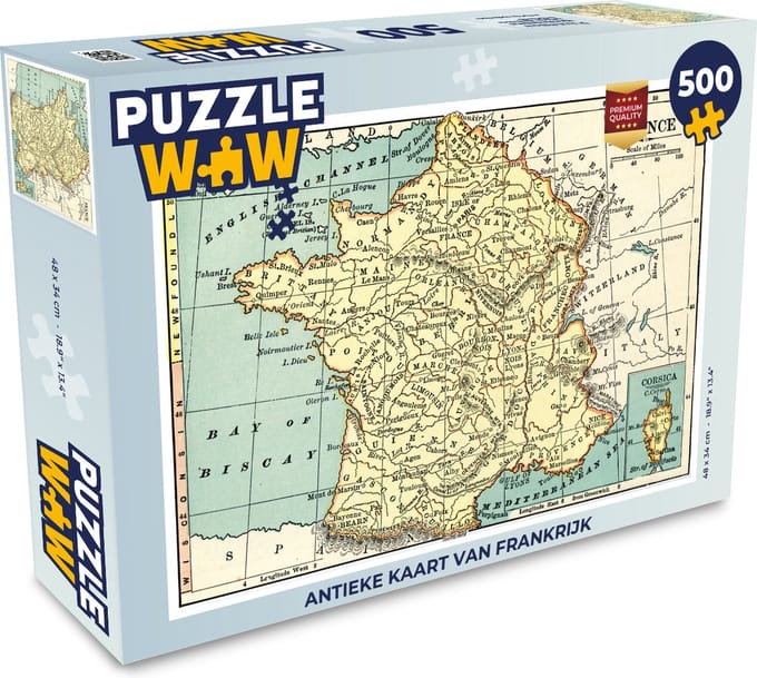 Puzzel Antieke kaart van Frankrijk - Legpuzzel - Puzzel 500 stukjes