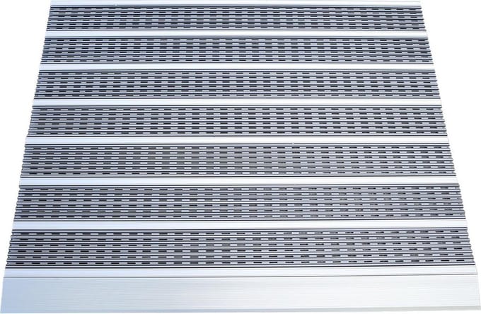 Design deurmat voor buiten - schraapmat grijs 90x60cm - entreemat met aanloopprofiel