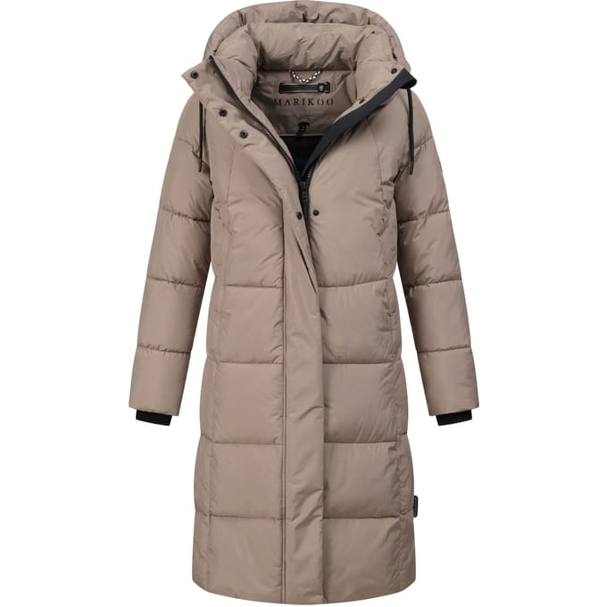 Marikoo dames lange gewatteerde winterjas Tabiaa XVI met capuchon & fleece