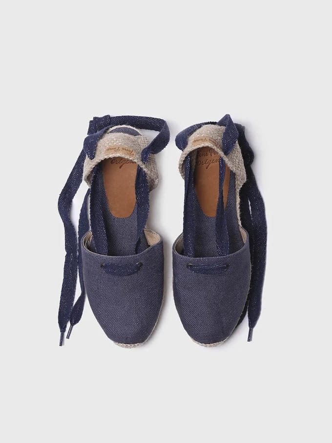 Espadrille met sleehak en linten | LISA-NT