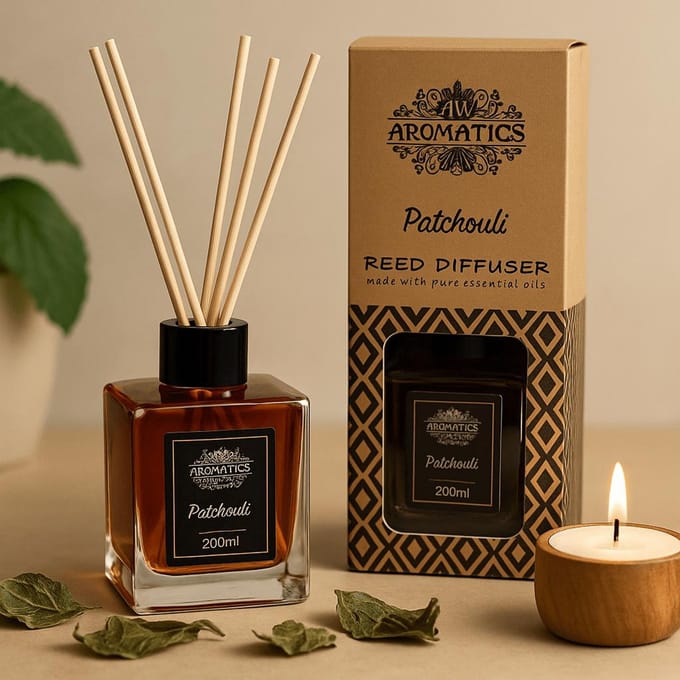 AW Geurstokjes Patchouli - 200 ml - Puur Natuur - Aromatherapie