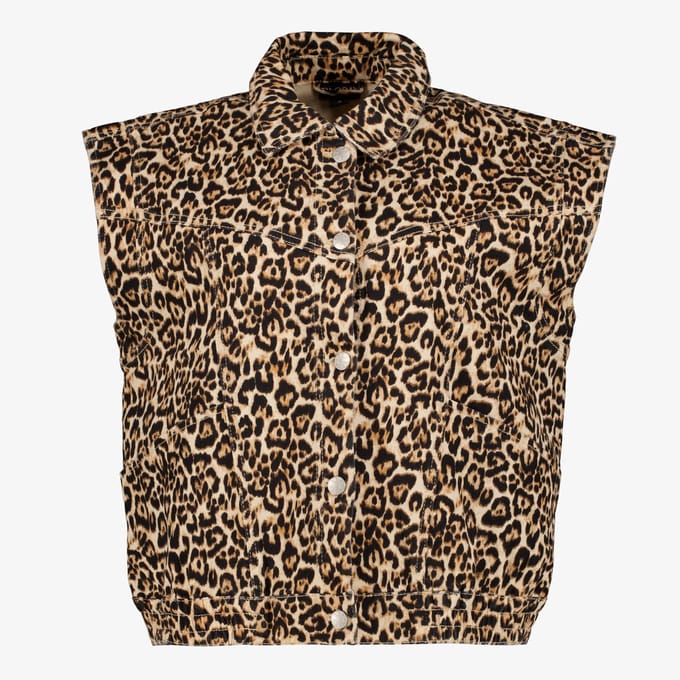 Twoday dames gilet leopard print - Bruin - Maat XS