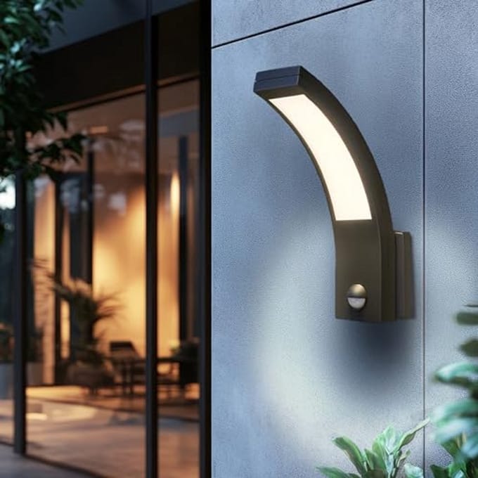 LED Wandlamp met PIR-Bewegingssensor voor Buiten Verlichting - Warm Wit 3000K, 800lm, Waterdicht IP54
