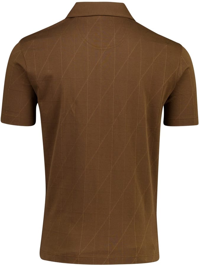 Bruin overhemd Pierre Cardin Atelier korte mouwen structuur