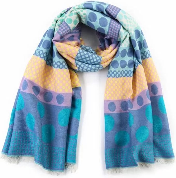 Bijoutheek Sjaal (Fashion) Cirkels Blue