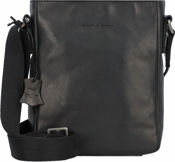 Greenburry Pure Black Schoudertas Leer 17 cm - Jongens - black