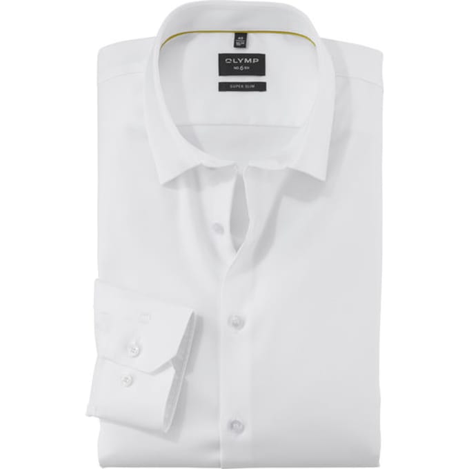 OLYMP No. Six super slim fit overhemd - wit twill - Strijkvriendelijk - Boordmaat: 45