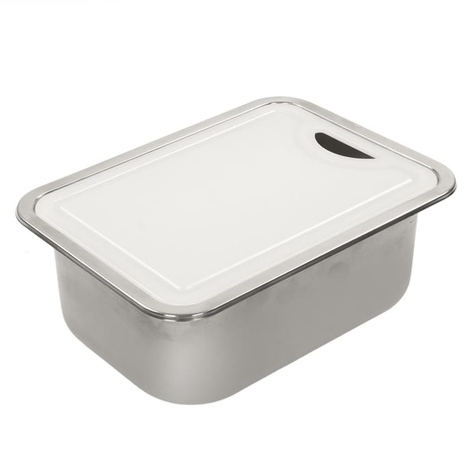 Évier de VR Acier Inoxydable de Grade 304 Évier de Cuisine Lave-Mains Kit avec Planche à Découper en Acrylique white