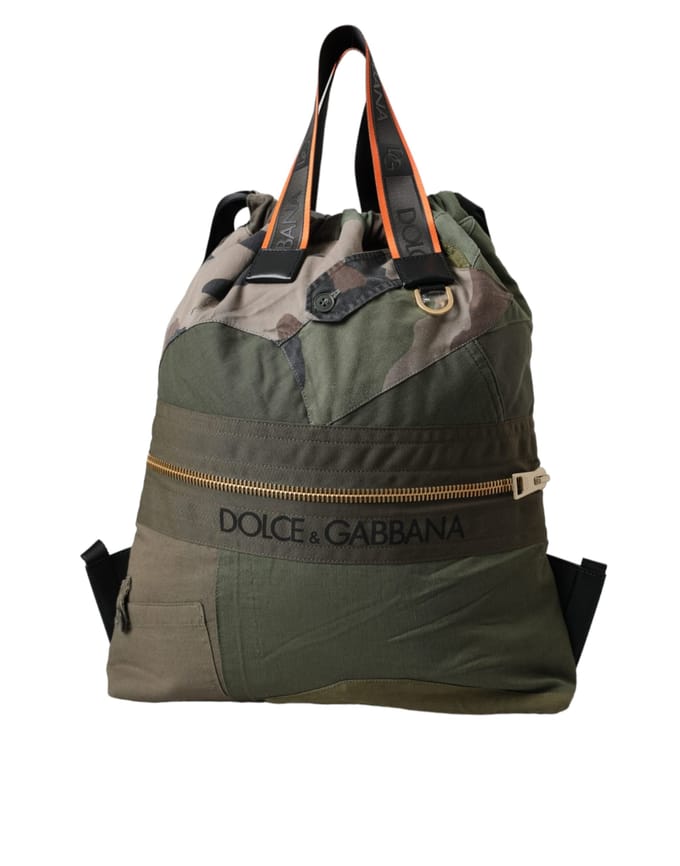 Dolce & Gabbana Militaire Groene Patchwork Rugzak Tas