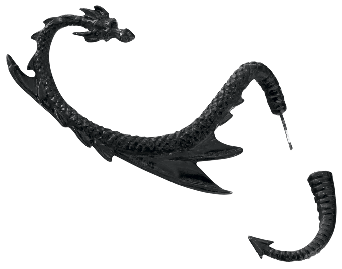 Alchemy Gothic - Gothic Oorstekers - The Dragon Lure - voor Vrouwen - standaard