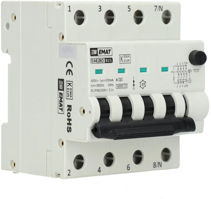 EMAT aardlekautomaat B25 300mA type A 4P (85006514)