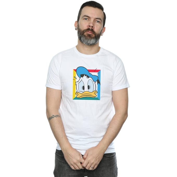 Disney Heren Donald Duck Paniekerig T-Shirt (Wit)