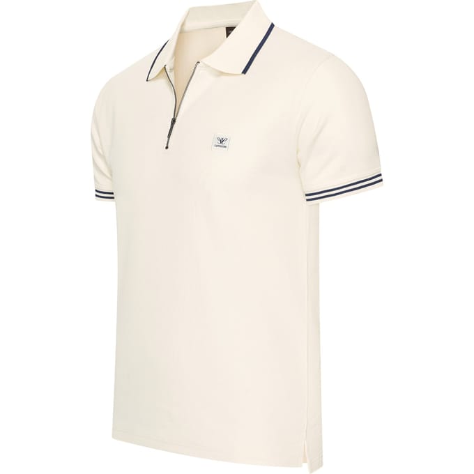 Cappuccino Italia - Heren Polo SS Torino Zip - Wit - Maat S