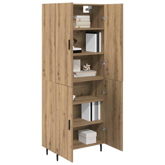 vidaXL - Highboard - 2 - st - Artisan - Eiken - 69,5 - x - 34 - x - 180 - cm - Bewerkt - hout