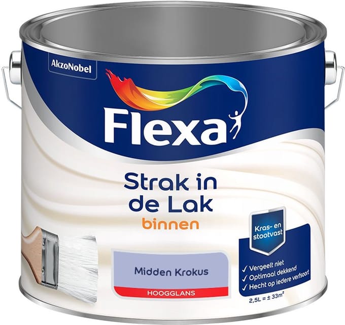 Flexa - Strak In De Lak Binnenlak Hoogglans - Midden Krokus - Mengverf - 2,5 L