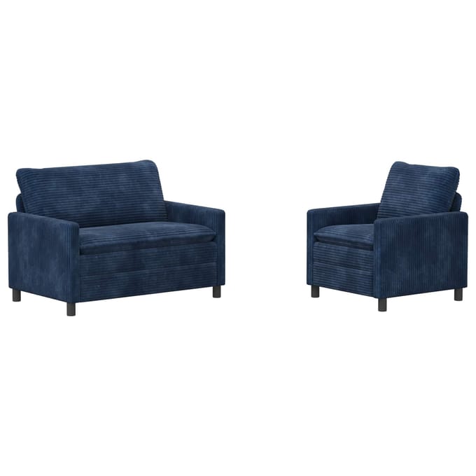vidaXL - Bankstel - 2 - st - Marineblauw - Polyester