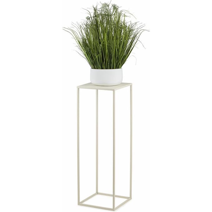 Modern Bloemenstandaard - Metaal - Crème - Minimalistisch design - Stabiel vierkant - Voor binnen
