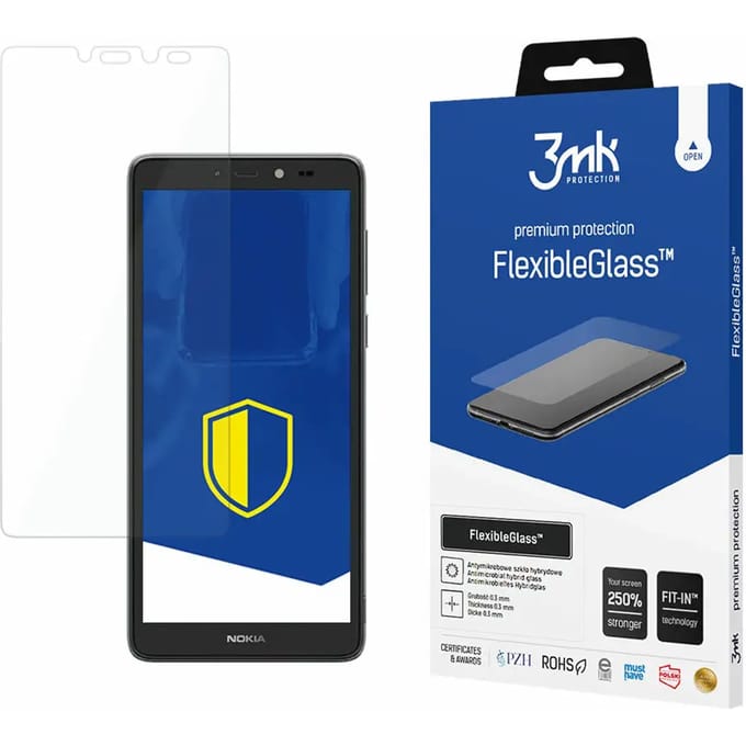 3MK FlexibleGlass Serie - Samsung Galaxy C2 - Hybride Screenprotector - Flexibele Bescherming