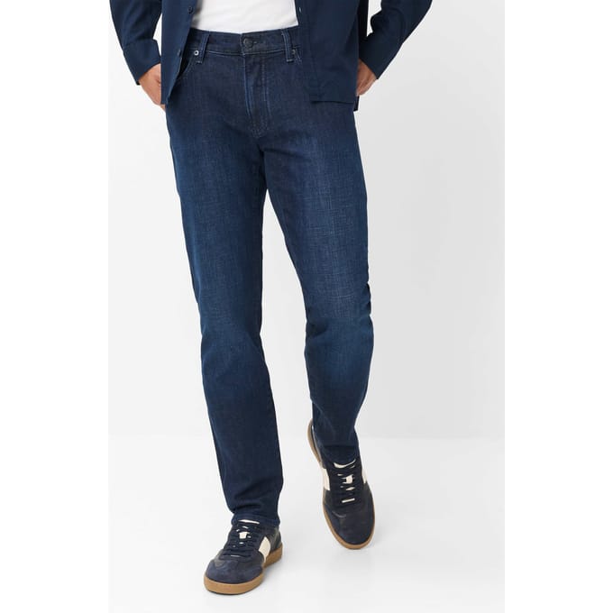 Brax Heren Jeans  Style CHUCK DARK BLUE USED, denim donkerblauw, maat 32/32